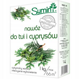 Sumin nawóz do Tui, Cyprysów 1 kg granulowany Tuji Sumin nawóz do Tui, Cyprysów 1 kg granulowany Tuji