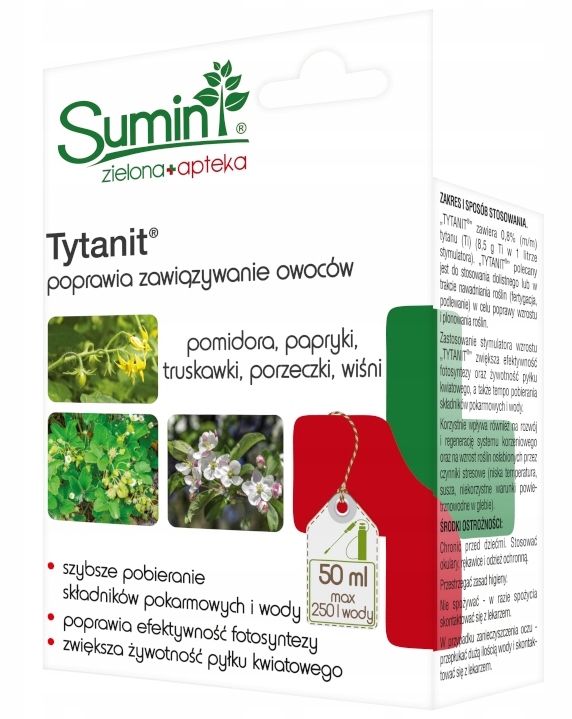 Sumin Tytanit 50 ml zapylanie, zawiązywanie owoców, antystresant stymulator Sumin Tytanit 50 ml zapylanie, zawiązywanie owoców, antystresant stymulator