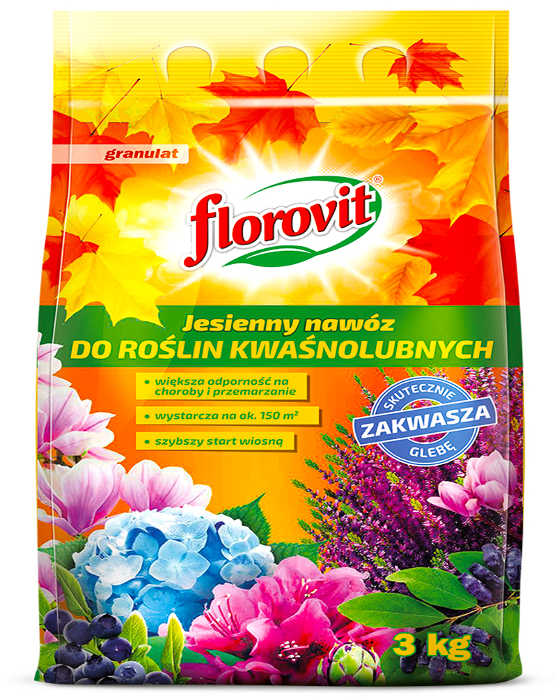 Florovit nawóz Jesienny granulat do roślin Kwaśnolubnych 3 kg Borówka, Florovit nawóz Jesienny granulat do roślin Kwaśnolubnych 3 kg Borówka,