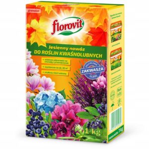 Florovit nawóz Jesienny granulat do roślin Kwaśnolubnych 1 kg Borówka, Florovit nawóz Jesienny granulat do roślin Kwaśnolubnych 1 kg Borówka,