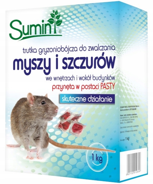 Trutka miękka na myszy, szczury SUMIN 1 kg Pasta Trutka miękka na myszy, szczury SUMIN 1 kg Pasta