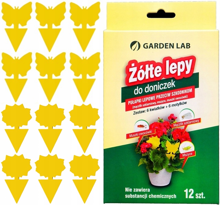 Lep na owady żółty 12 sztuk lep na ziemiórki Garden Lab Lep na owady żółty 12 sztuk lep na ziemiórki Garden Lab
