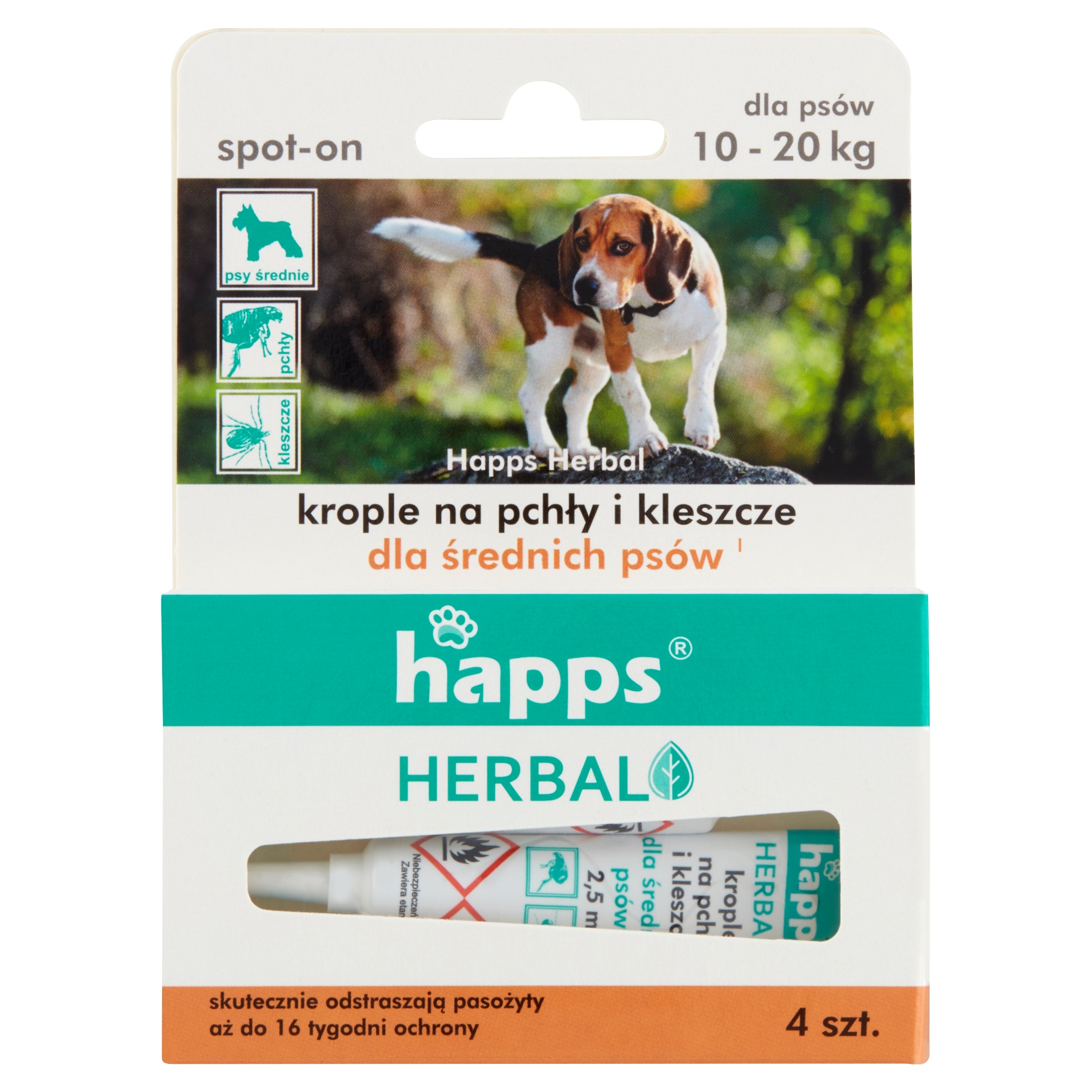 Happs krople 10ml na pchły i kleszcze psy 10-20kg zwalczanie pasożytów Bros Happs krople 10ml na pchły i kleszcze psy 10-20kg zwalczanie pasożytów Bros