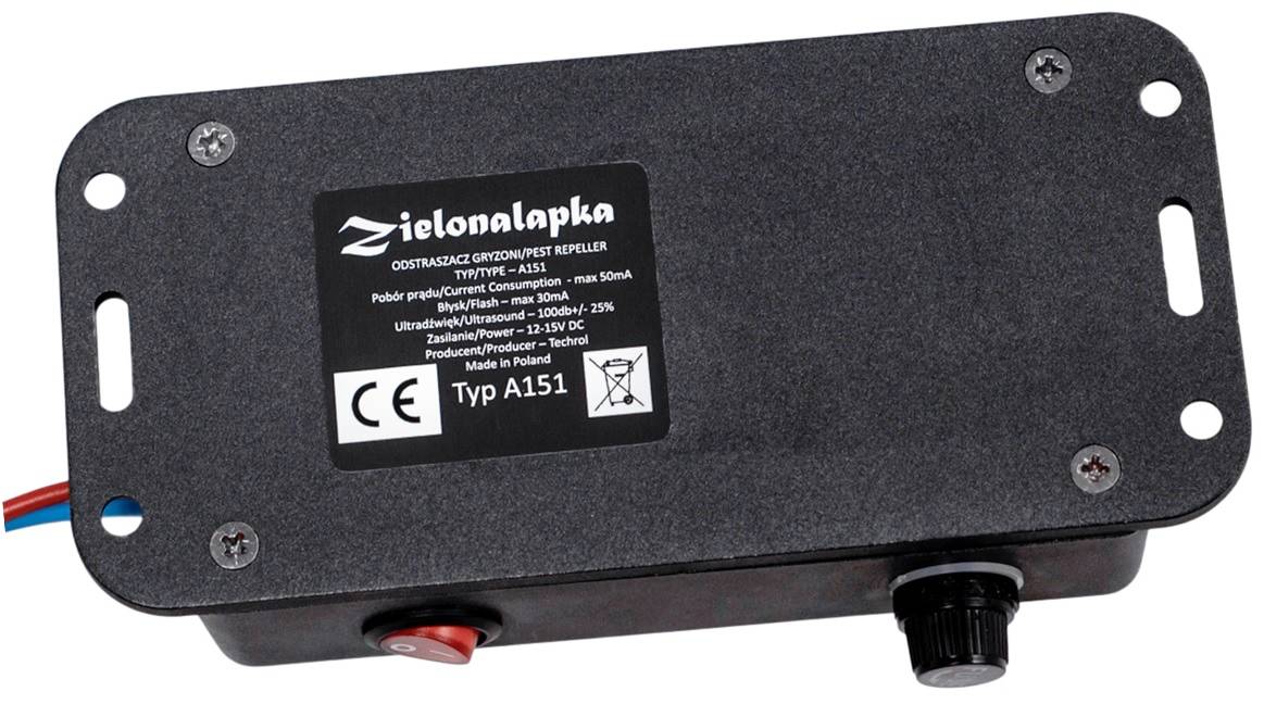 Odstraszacz ultradźwiękowy A151 na kuny, gryzonie, zwierzynę leśną Odstraszacz ultradźwiękowy A151 na kuny, gryzonie, zwierzynę leśną