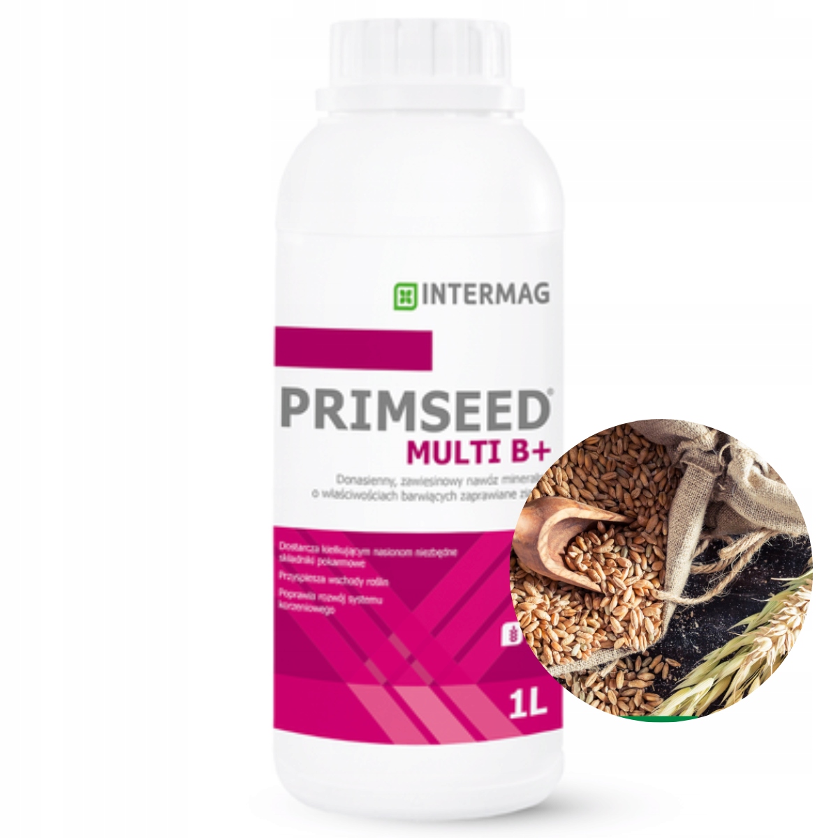 Nawóz wieloskładnikowy Intermag PRIMSEED MULTI B+ 1 l. na 500 kg ziarna Nawóz wieloskładnikowy Intermag PRIMSEED MULTI B+ 1 l. na 500 kg ziarna