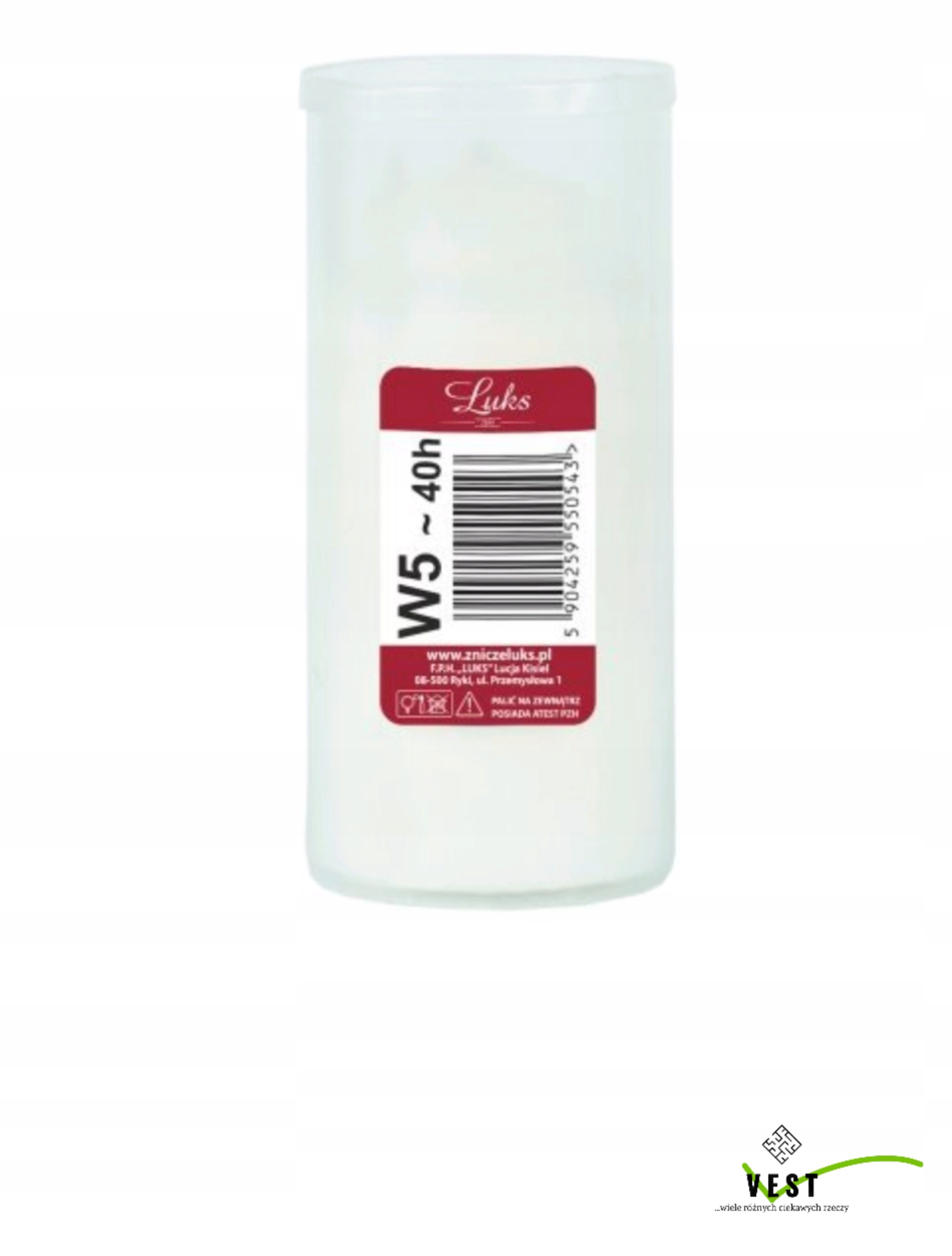 Wkład do znicza parafinowy 11,5 cm W5, LUKS czas palenia 40 h Wkład do znicza parafinowy 11,5 cm W5, LUKS czas palenia 40 h