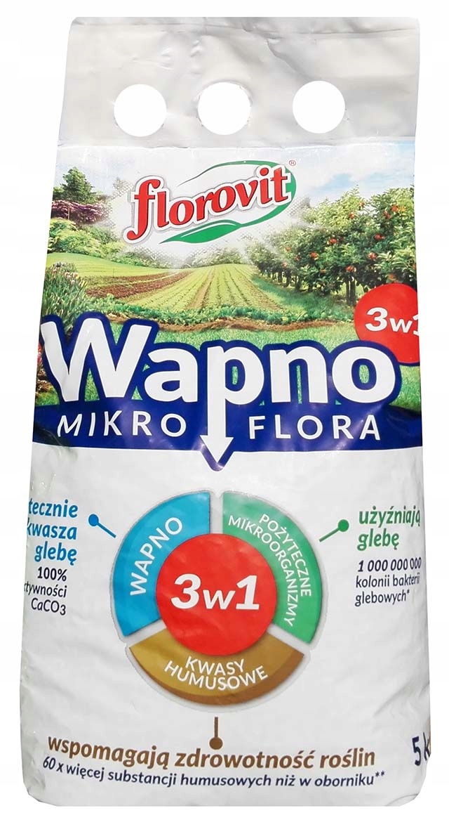 Wapno mikroflora granulat 5 kg Florovit odkwasza, wapń + kwasy humusowe Wapno mikroflora granulat 5 kg Florovit odkwasza, wapń + kwasy humusowe