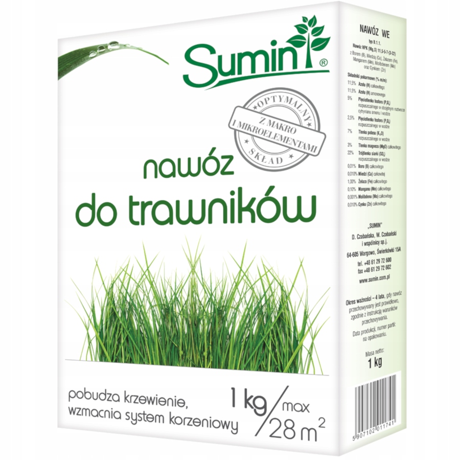 Sumin nawóz do trawnika 1 kg granulowany Sumin nawóz do trawnika 1 kg granulowany