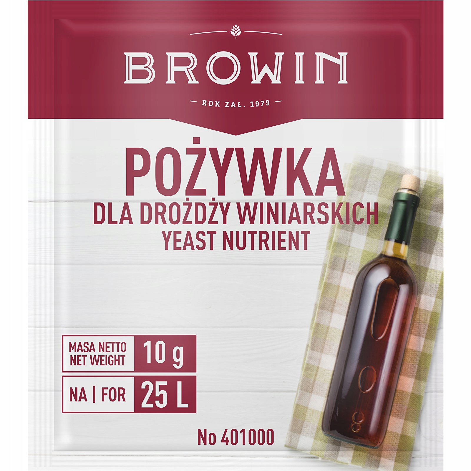 Browin pożywka dla drożdży winnnych 10g na 25 l. 401000 Browin pożywka dla drożdży winnnych 10g na 25 l. 401000