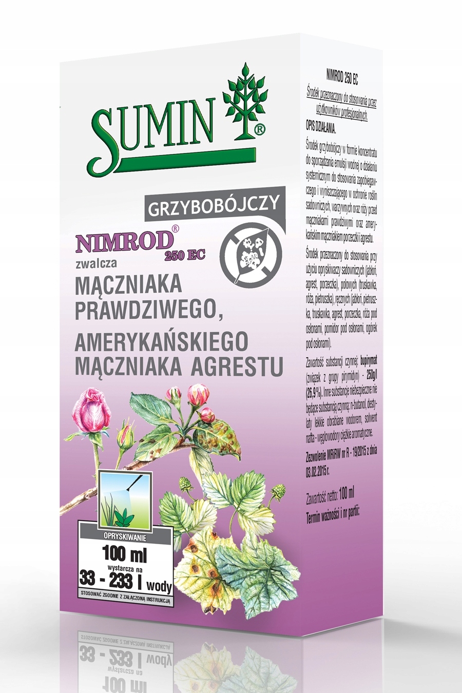Nimrod 250 EC 100 ml zwalczanie mączniaka prawdziwego, amerykańskiego SUMIN Nimrod 250 EC 100 ml zwalczanie mączniaka prawdziwego, amerykańskiego SUMIN