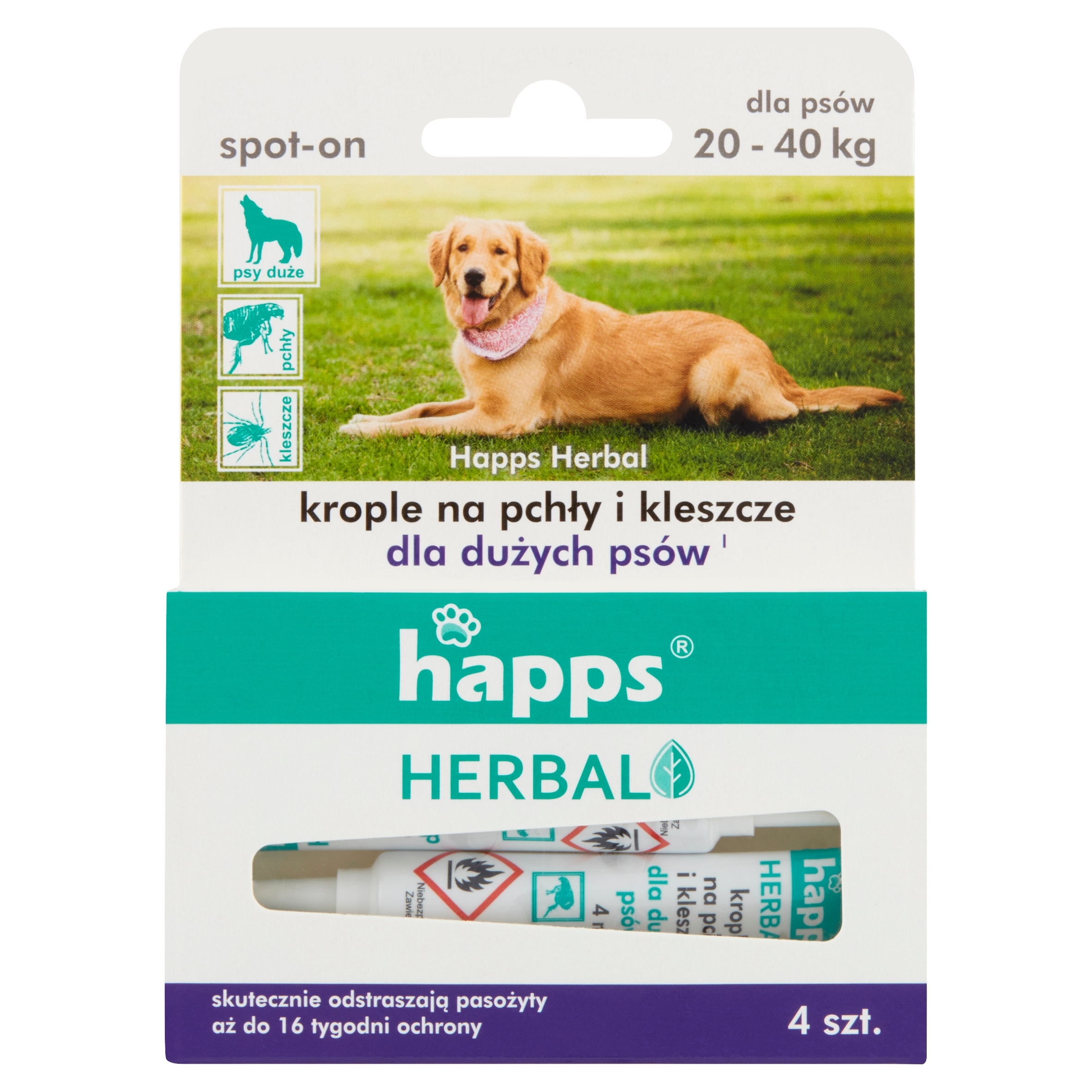 Happs krople 16ml na pchły i kleszcze psy 20-40kg zwalczanie pasożytów Bros Happs krople 16ml na pchły i kleszcze psy 20-40kg zwalczanie pasożytów Bros