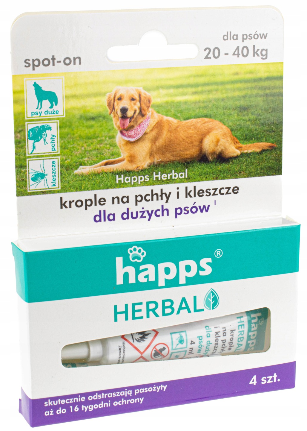 Happs krople 16ml na pchły i kleszcze psy 20-40kg zwalczanie pasożytów Bros Happs krople 16ml na pchły i kleszcze psy 20-40kg zwalczanie pasożytów Bros