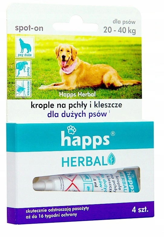 Happs krople 16ml na pchły i kleszcze psy 20-40kg zwalczanie pasożytów Bros Happs krople 16ml na pchły i kleszcze psy 20-40kg zwalczanie pasożytów Bros