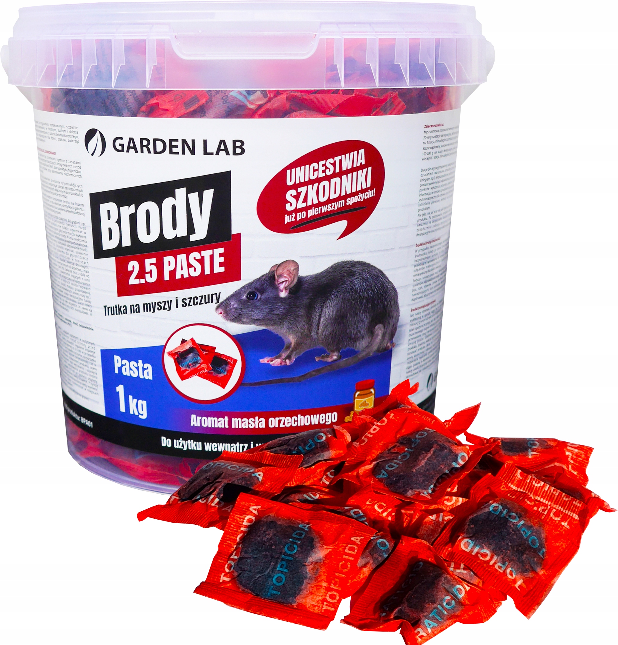 Brody 2,5 trutka na myszy i szczury pasta 1 kg Alchema aromat masła orzech Brody 2,5 trutka na myszy i szczury pasta 1 kg Alchema aromat masła orzech