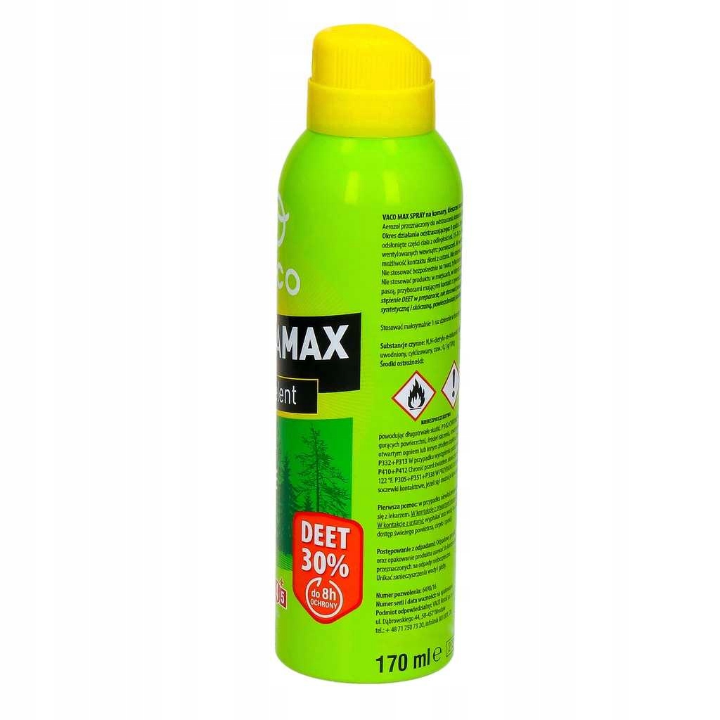 Vaco Ultramax Spray na komary 30% Deet 170ml odstraszanie komarów Vaco Ultramax Spray na komary 30% Deet 170ml odstraszanie komarów