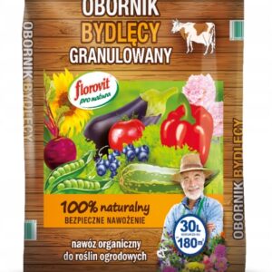 Obornik Bydlęcy granulowany 30 L, wysuszony ekologiczny nawóz Obornik Bydlęcy granulowany 30 L, wysuszony ekologiczny nawóz