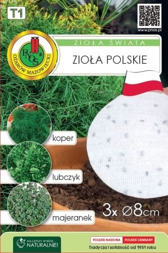 Nasiona ZIOŁA ŚWIATA- ZIOŁA POLSKIE 3 X 8 CM, 3 krążki nasienne PNOS Nasiona ZIOŁA ŚWIATA- ZIOŁA POLSKIE 3 X 8 CM, 3 krążki nasienne PNOS