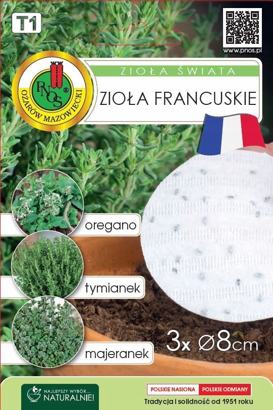 Nasiona Zioła Świata, ZIOŁA FRANCUSKIE - 3 krążki nasienne PNOS Nasiona Zioła Świata, ZIOŁA FRANCUSKIE - 3 krążki nasienne PNOS