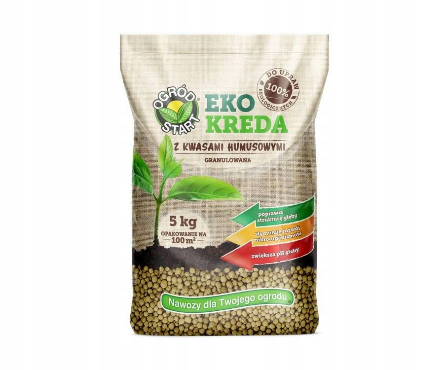 Wapno Eko Kreda, nawóz organiczny, naturalny, Ogród Start granulat 5 kg Wapno Eko Kreda, nawóz organiczny, naturalny, Ogród Start granulat 5 kg