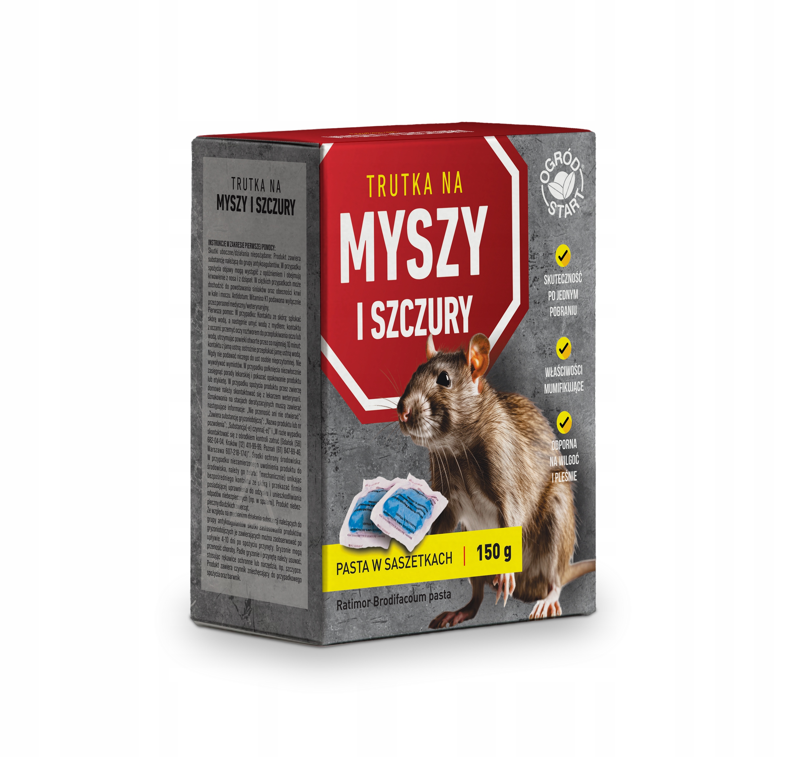 Trutka przeciwko myszom, szczurom, trucizna na myszy pasta 150g Ogród Start Trutka przeciwko myszom, szczurom, trucizna na myszy pasta 150g Ogród Start