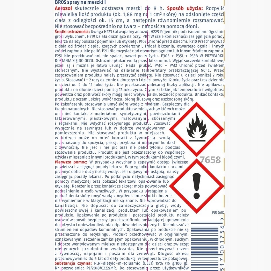 Bros na meszki, przeciwko muchom 90 ml spray, rozpylacz na meszki Bros na meszki, przeciwko muchom 90 ml spray, rozpylacz na meszki