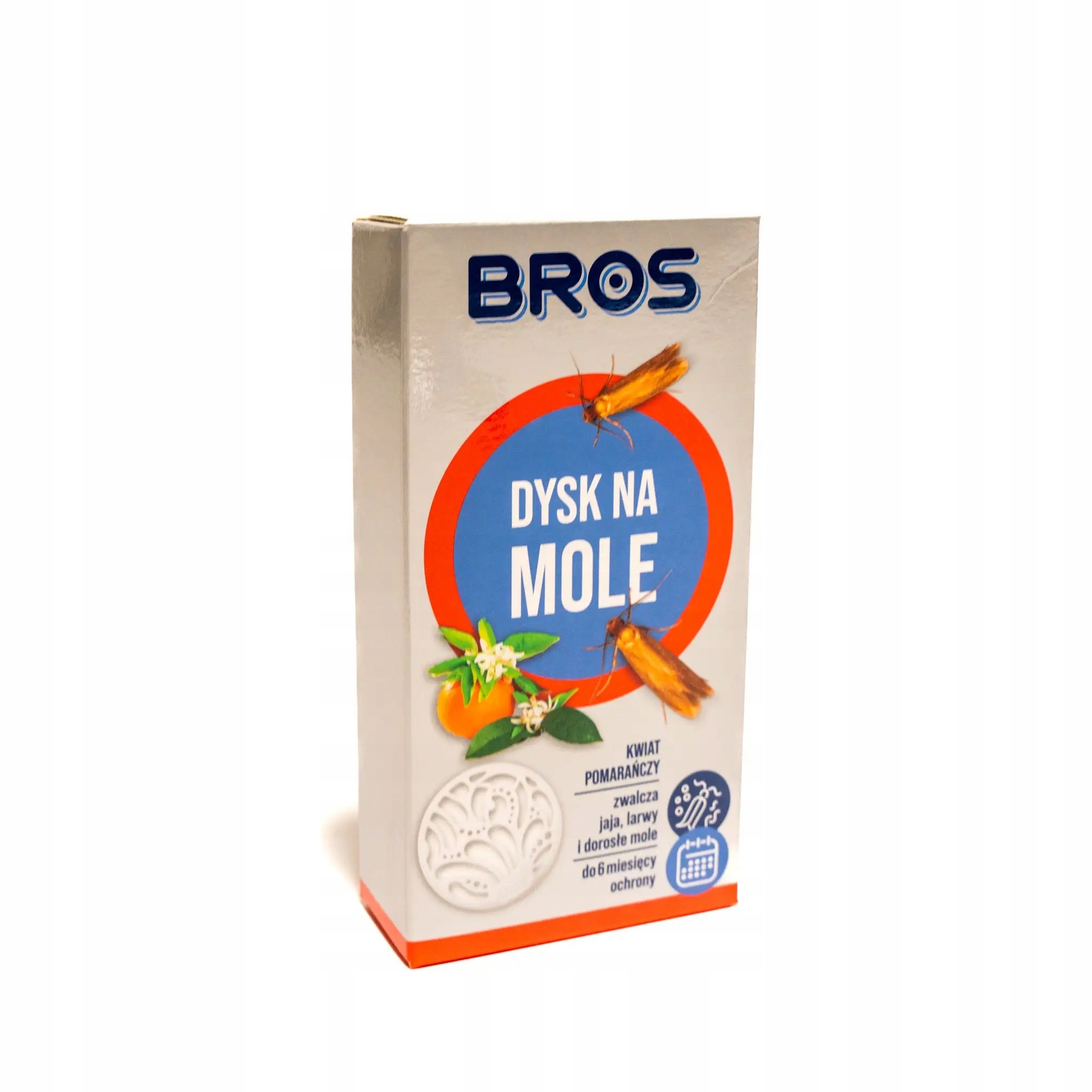 Dysk na mole Bros kwiat pomarańczy, zwalczanie moli odzieżowych Dysk na mole Bros kwiat pomarańczy, zwalczanie moli odzieżowych