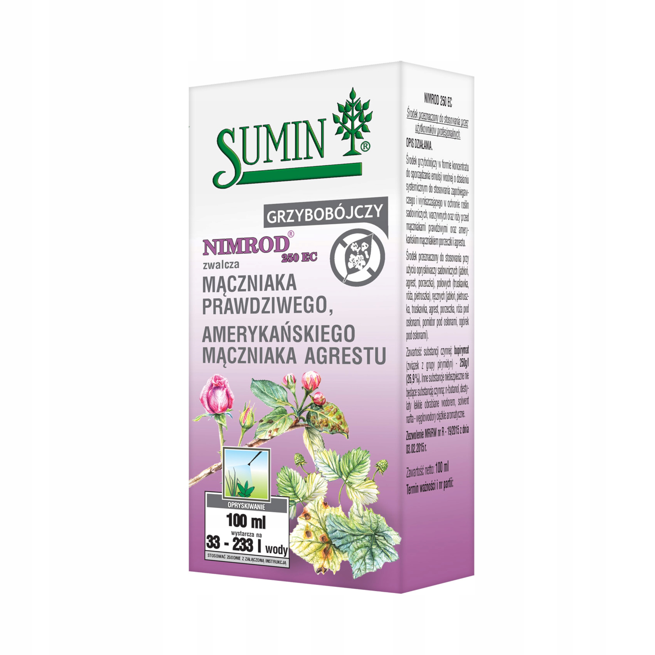 Nimrod 250 EC 100 ml zwalczanie mączniaka prawdziwego, amerykańskiego SUMIN Nimrod 250 EC 100 ml zwalczanie mączniaka prawdziwego, amerykańskiego SUMIN