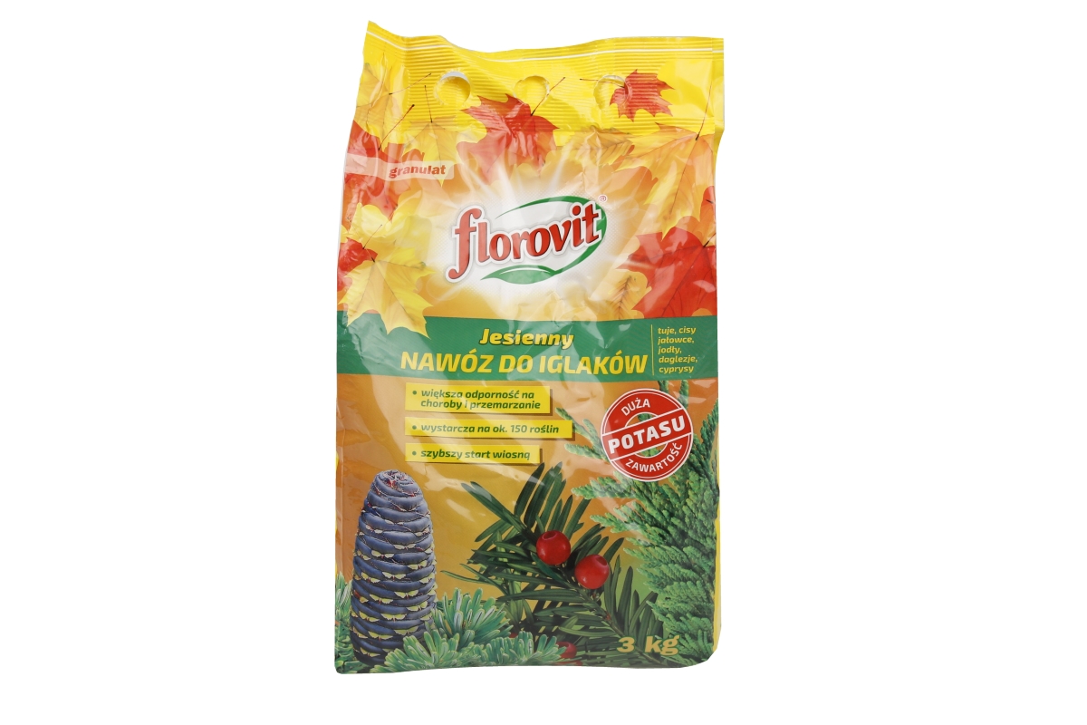 Florovit nawóz JESIENNY do iglaków tui, tuji 3 kg Florovit nawóz JESIENNY do iglaków tui, tuji 3 kg