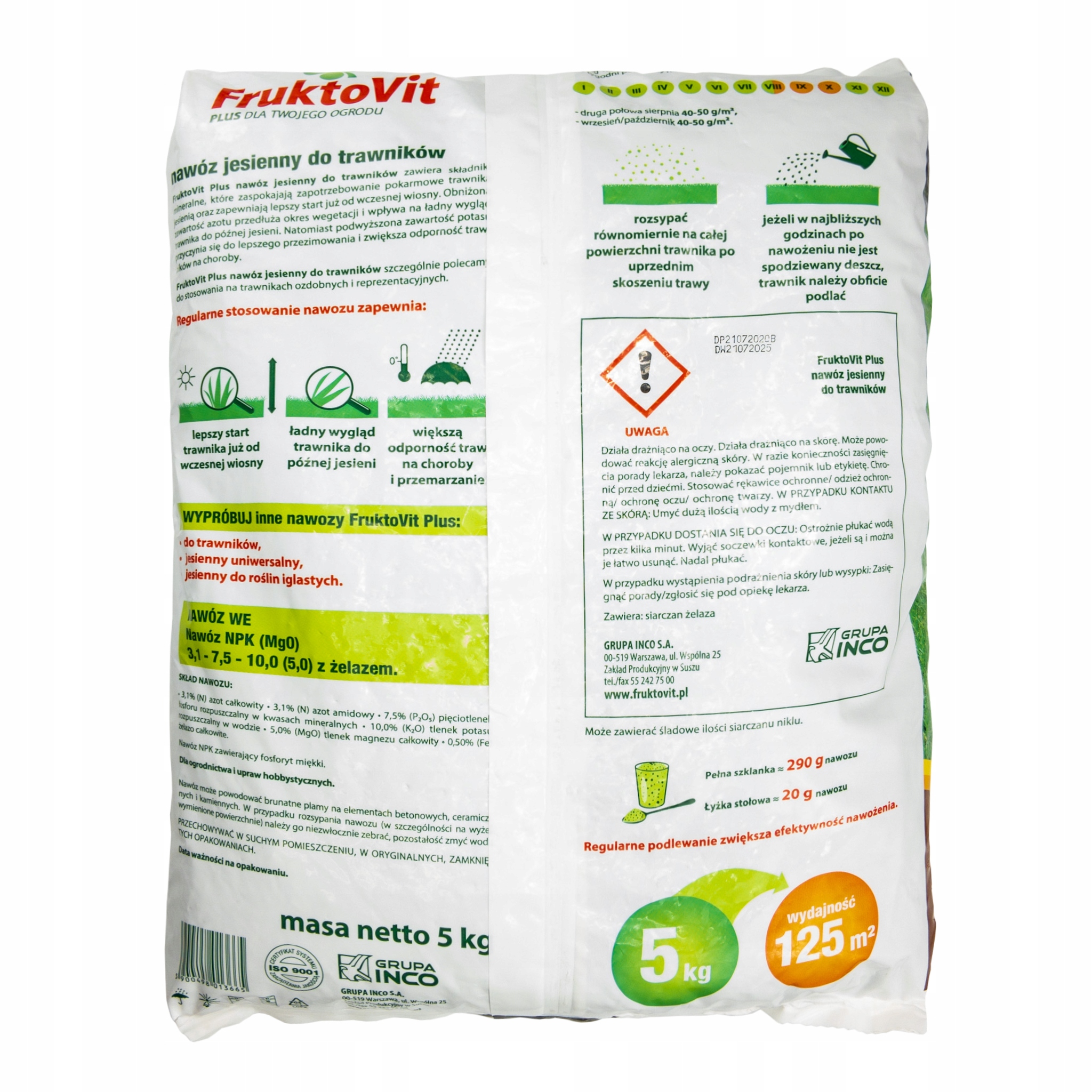 FruktoVit nawóz granulowany JESIENNY do Trawnika 10 kg FruktoVit nawóz granulowany JESIENNY do Trawnika 10 kg
