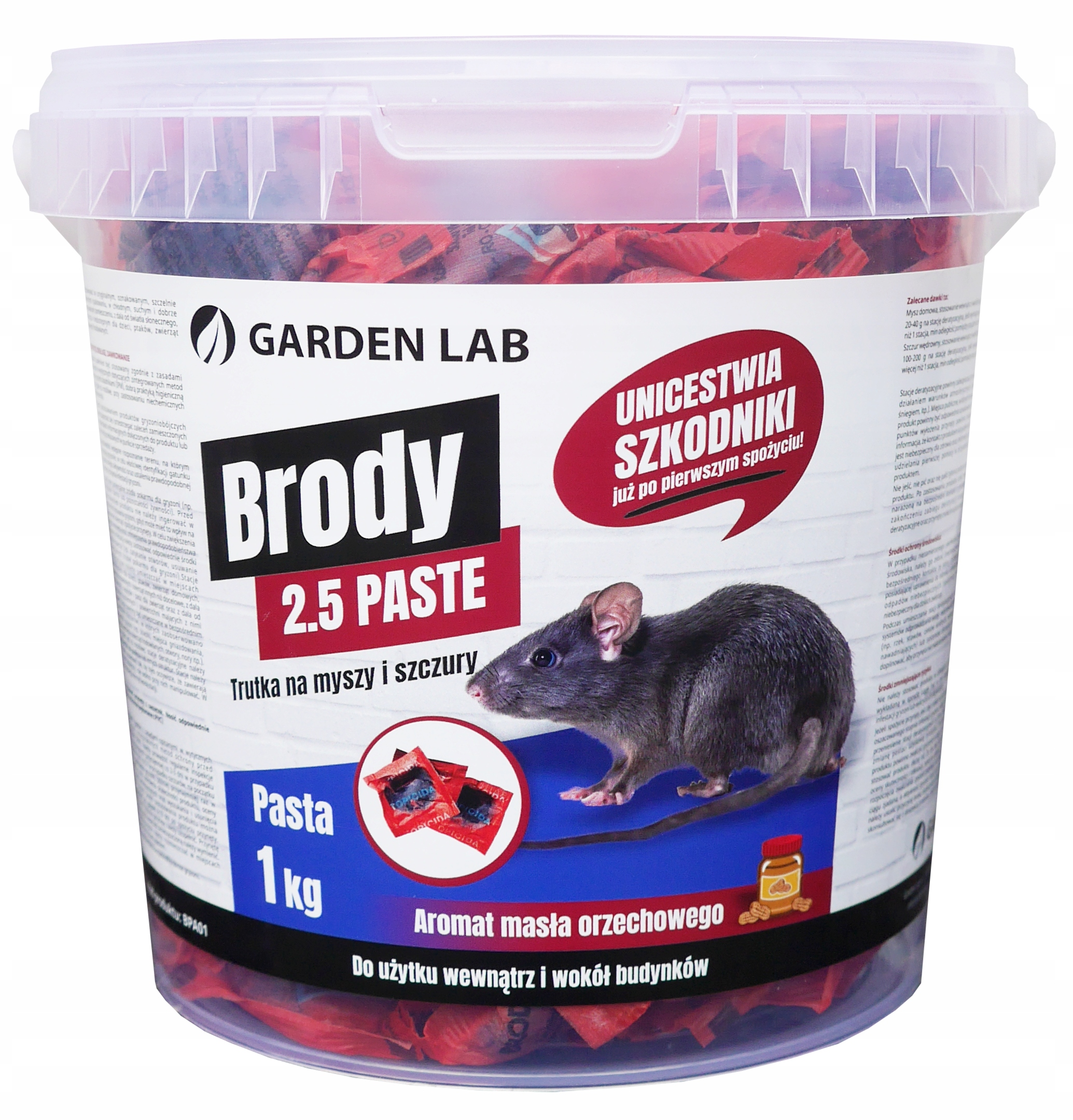 Brody 2,5 trutka na myszy i szczury pasta 1 kg Alchema aromat masła orzech Brody 2,5 trutka na myszy i szczury pasta 1 kg Alchema aromat masła orzech