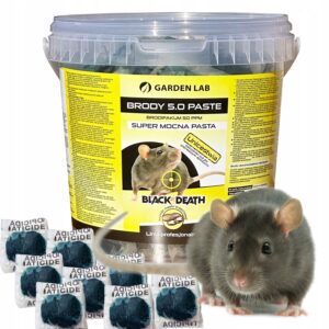 Brody 5.0 trutka na myszy i szczury pasta czarna 1 kg aromat masła orzech Brody 5.0 trutka na myszy i szczury pasta czarna 1 kg aromat masła orzech