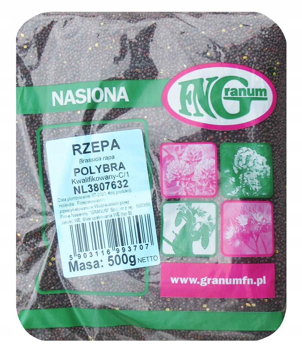 Nasiona Rzepa pastewna Rogowska 500 g poplon Nasiona Rzepa pastewna Rogowska 500 g poplon