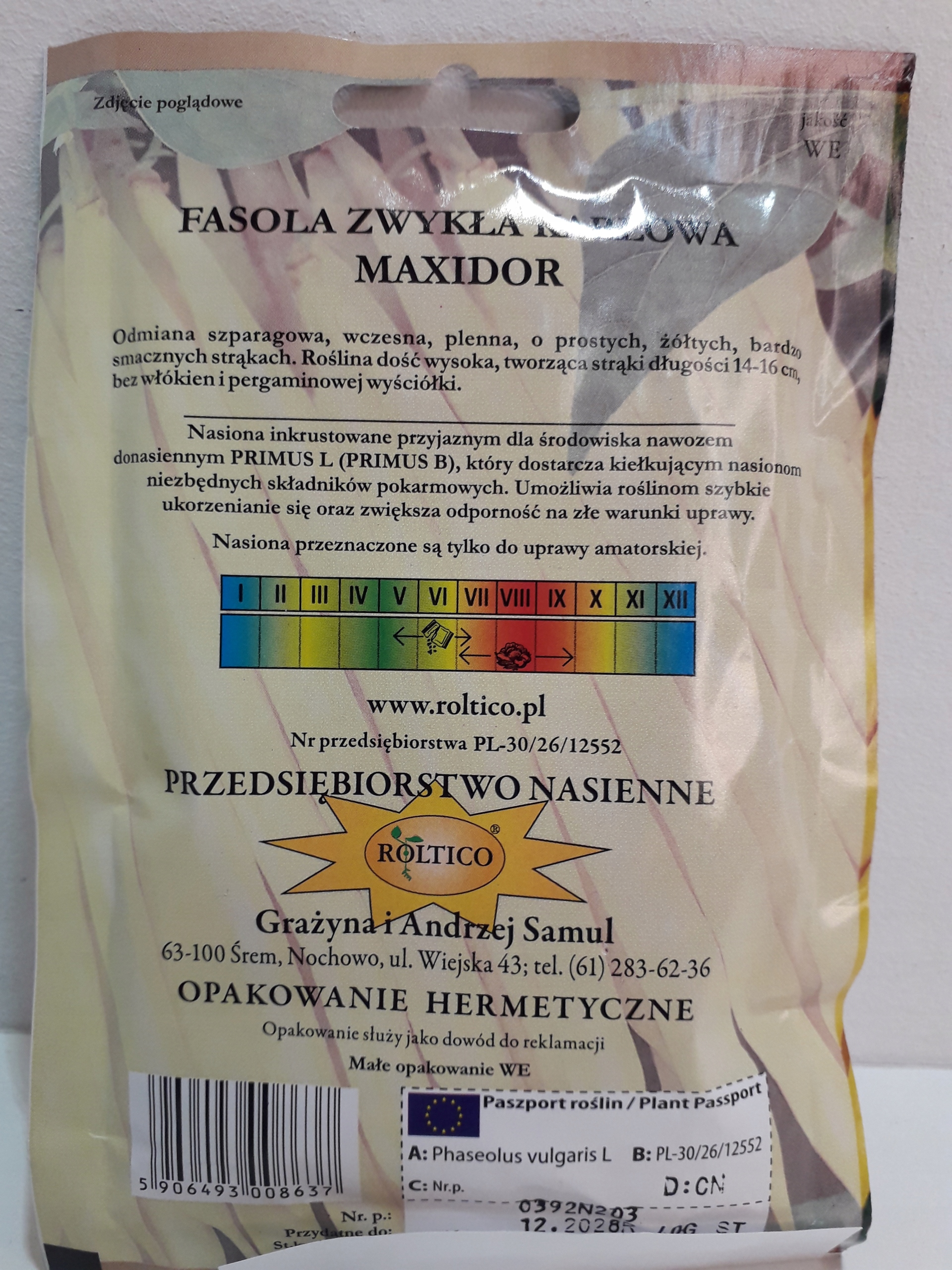 Nasiona fasoli karłowej żółtej ROLTICO Maxidor 40 g fasola żółta Nasiona fasoli karłowej żółtej ROLTICO Maxidor 40 g fasola żółta