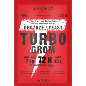 Drożdże gorzelnicze Turbo Grom 72h 120g Browin 403200 Drożdże gorzelnicze Turbo Grom 72h 120g Browin 403200