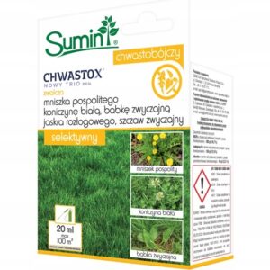 Chwastox Nowy Trio 390SL 20ml Sumin zwalczanie chwastów w trawniku Chwastox Nowy Trio 390SL 20ml Sumin zwalczanie chwastów w trawniku