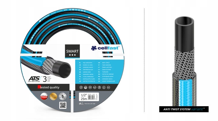 Wąż ogrodowy Cellfast Smart ATS 3/4" 50 m wąż 4-warstwy Wąż ogrodowy Cellfast Smart ATS 3/4" 50 m wąż 4-warstwy