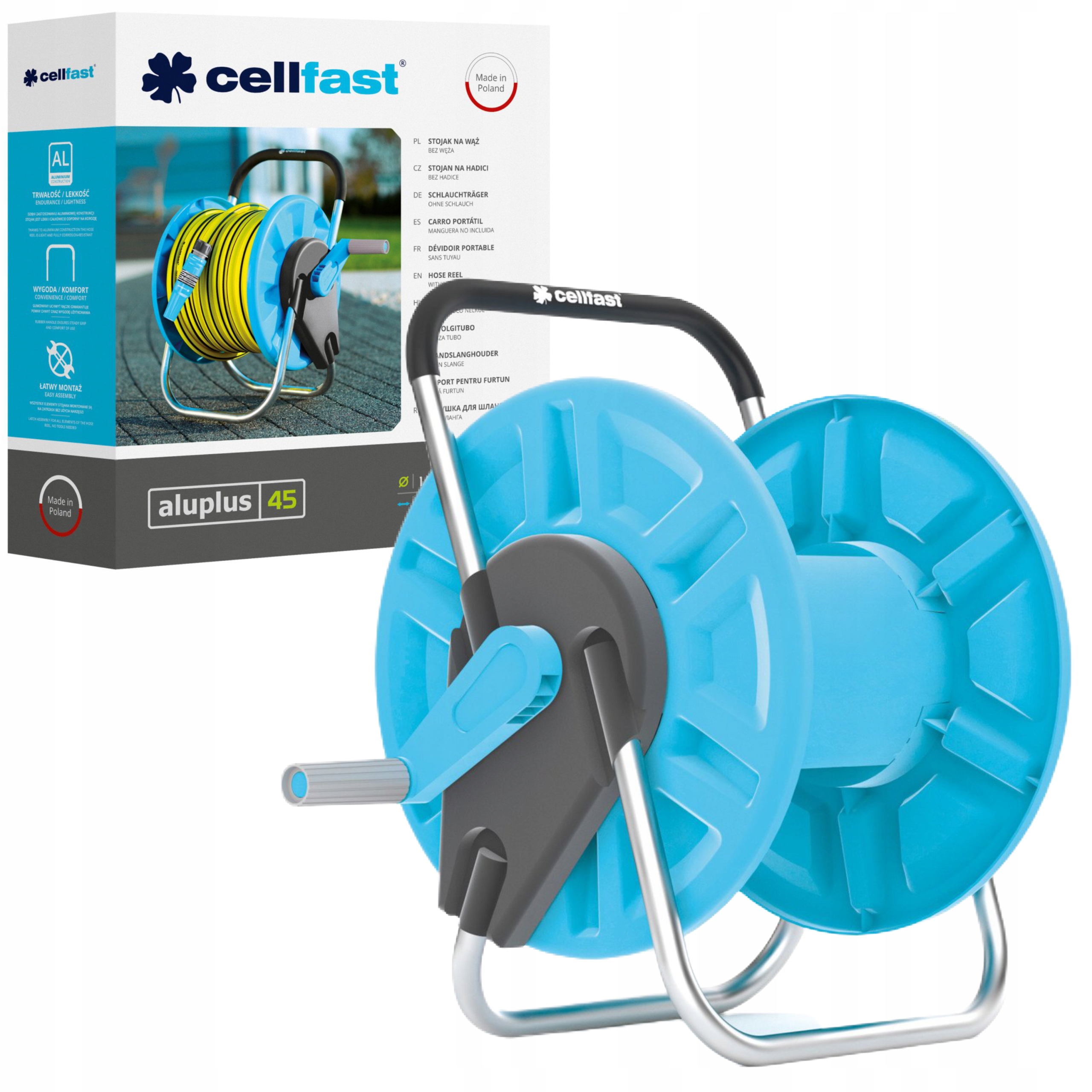 Cellfast Stojak na wózek na wąż 1/2" 45 mb, 55-150 Cellfast Stojak na wózek na wąż 1/2" 45 mb, 55-150