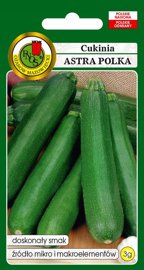 Kabaczki i cukinie Zwyczajna Cukinia Astra Polka nasiona 100 g PNOS Kabaczki i cukinie Zwyczajna Cukinia Astra Polka nasiona 100 g PNOS