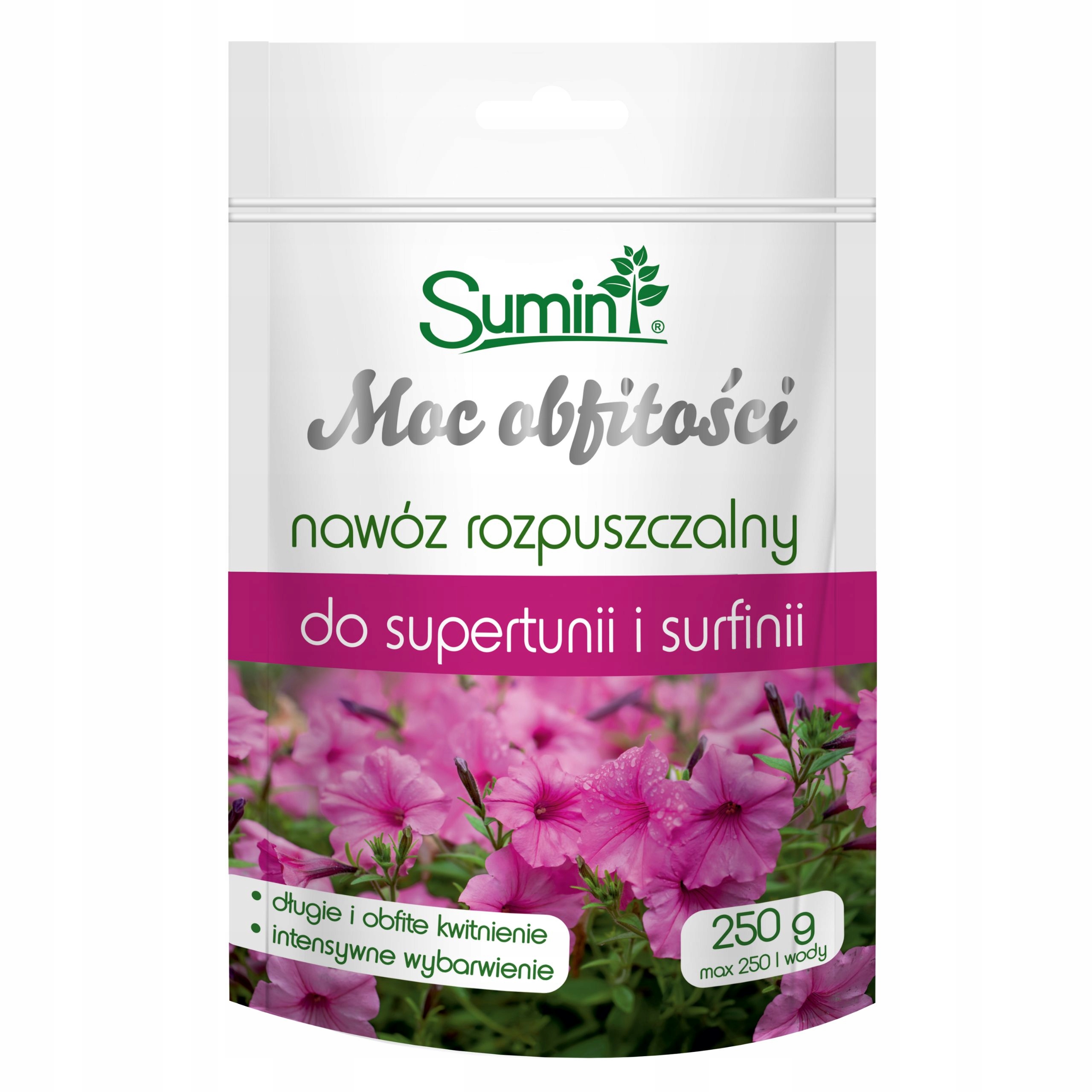Nawóz krystaliczny, rozpuszczalny do Supertunii 250g moc obfitości Sumin Nawóz krystaliczny, rozpuszczalny do Supertunii 250g moc obfitości Sumin