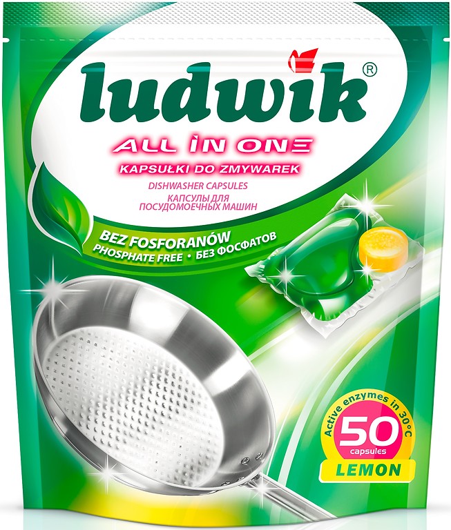 Kapsułki do zmywarek Ludwik all in one 50 szt Kapsułki do zmywarek Ludwik all in one 50 szt
