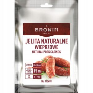 Jelita naturalne wieprzowe - kaliber 28/30mm, 15m BROWIN (310601) Jelita naturalne wieprzowe - kaliber 28/30mm, 15m BROWIN (310601)